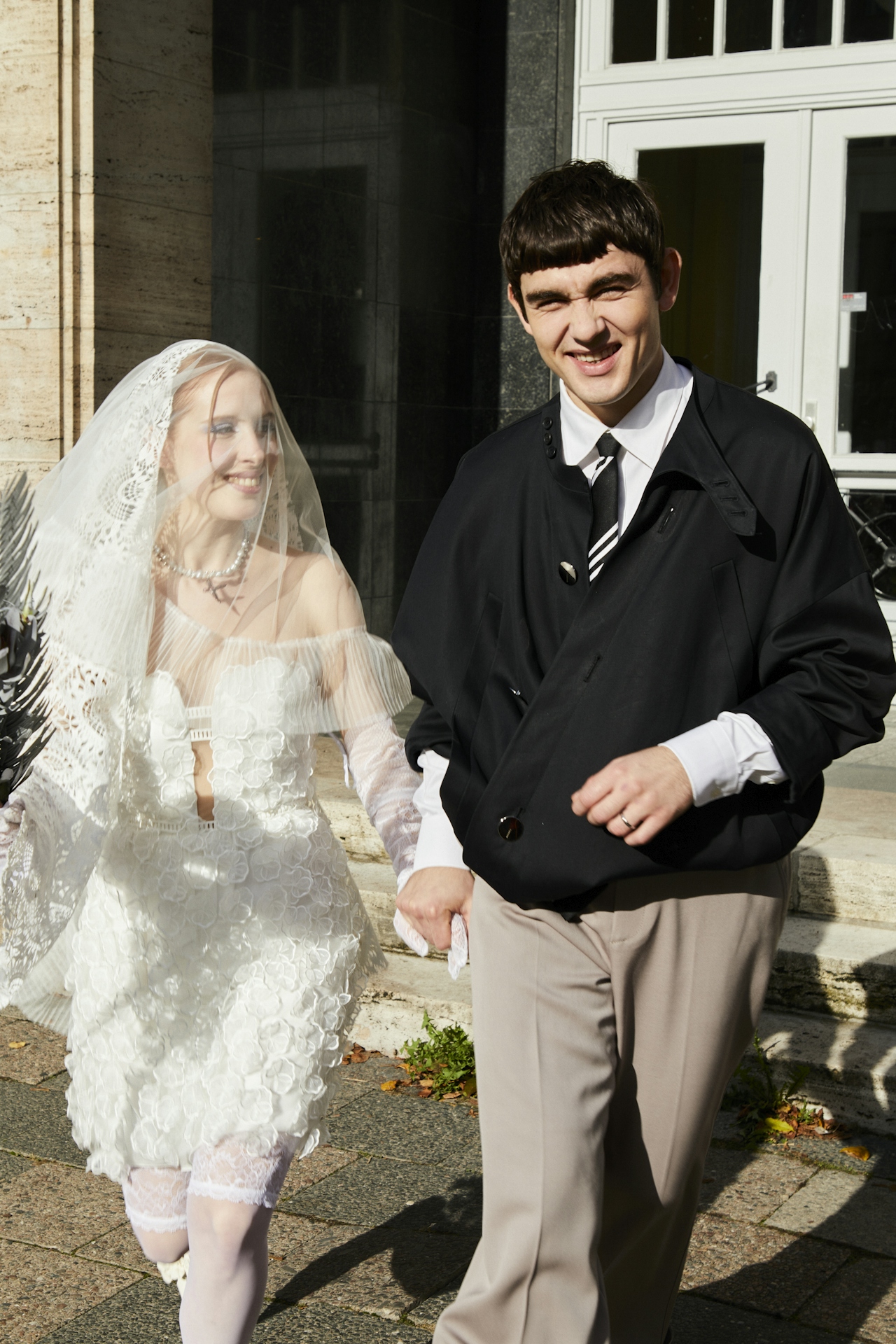 Happy couple on their wedding day