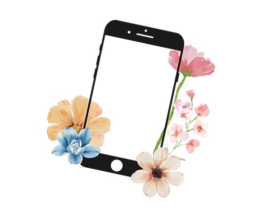 Phone with flower