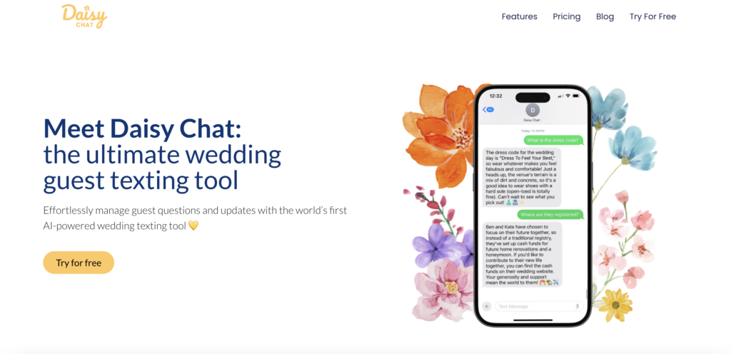 daisy chat landing page